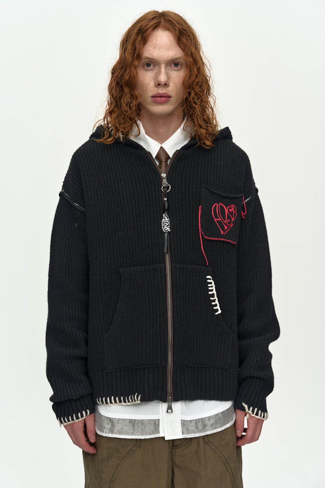 Andersson Bell - Unisex Heart Logo Hood Zip-Up Sweater (Black) product image 4 | TRAB K-Fashion Australia