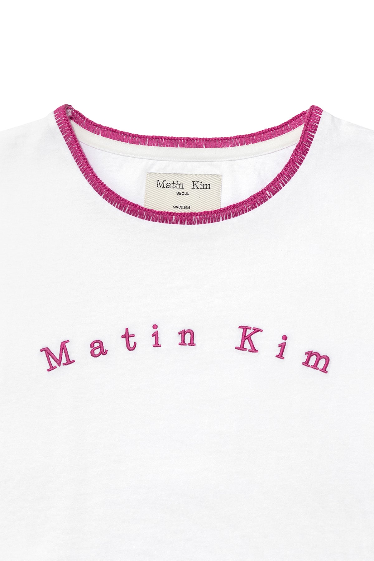 Matin Kim - Color Point Arch Logo Top (White) product image 3 | TRAB K-Fashion Australia