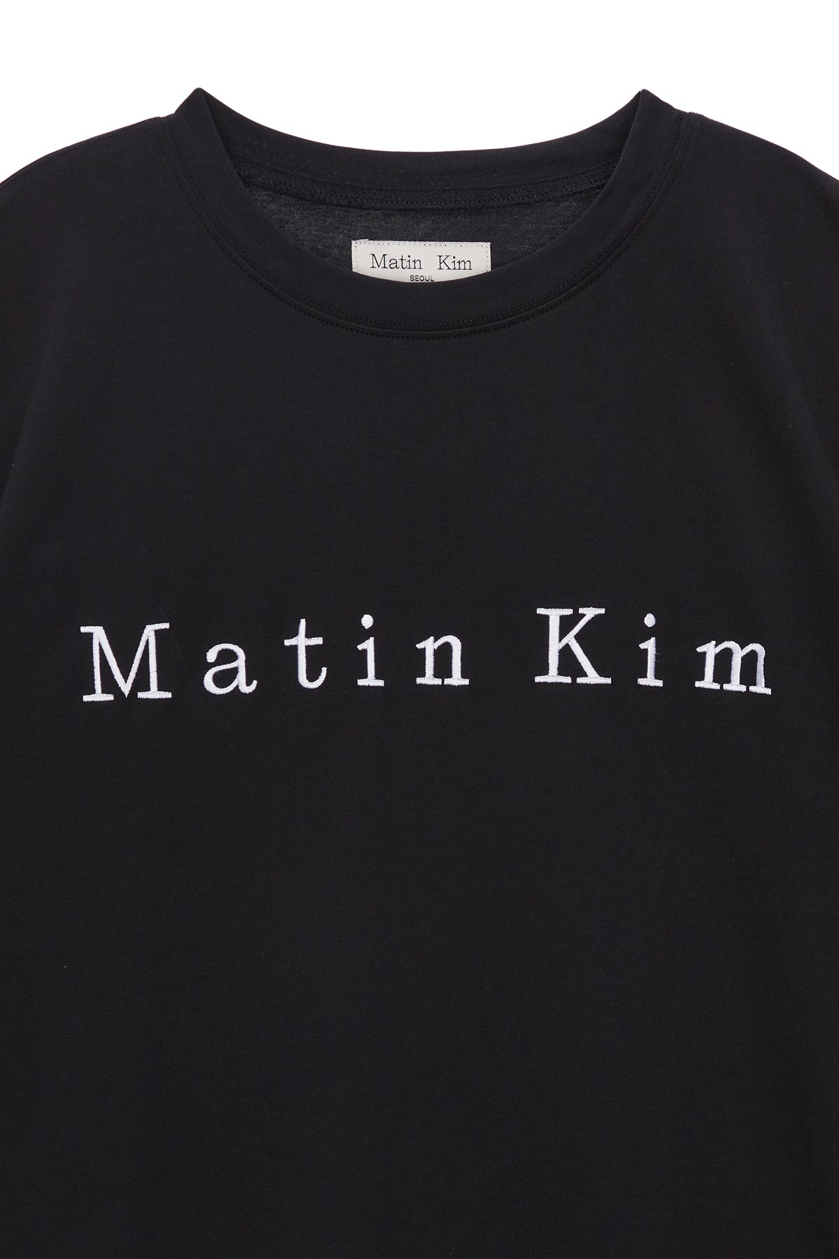 Matin Kim - Matin Embroidery Logo Top (Black) product image 3 | TRAB K-Fashion Australia