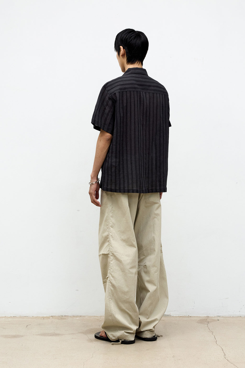 Coor - Seer Pin Open Collar Half Shirt (Black) product image 4 | TRAB K-Fashion Australia