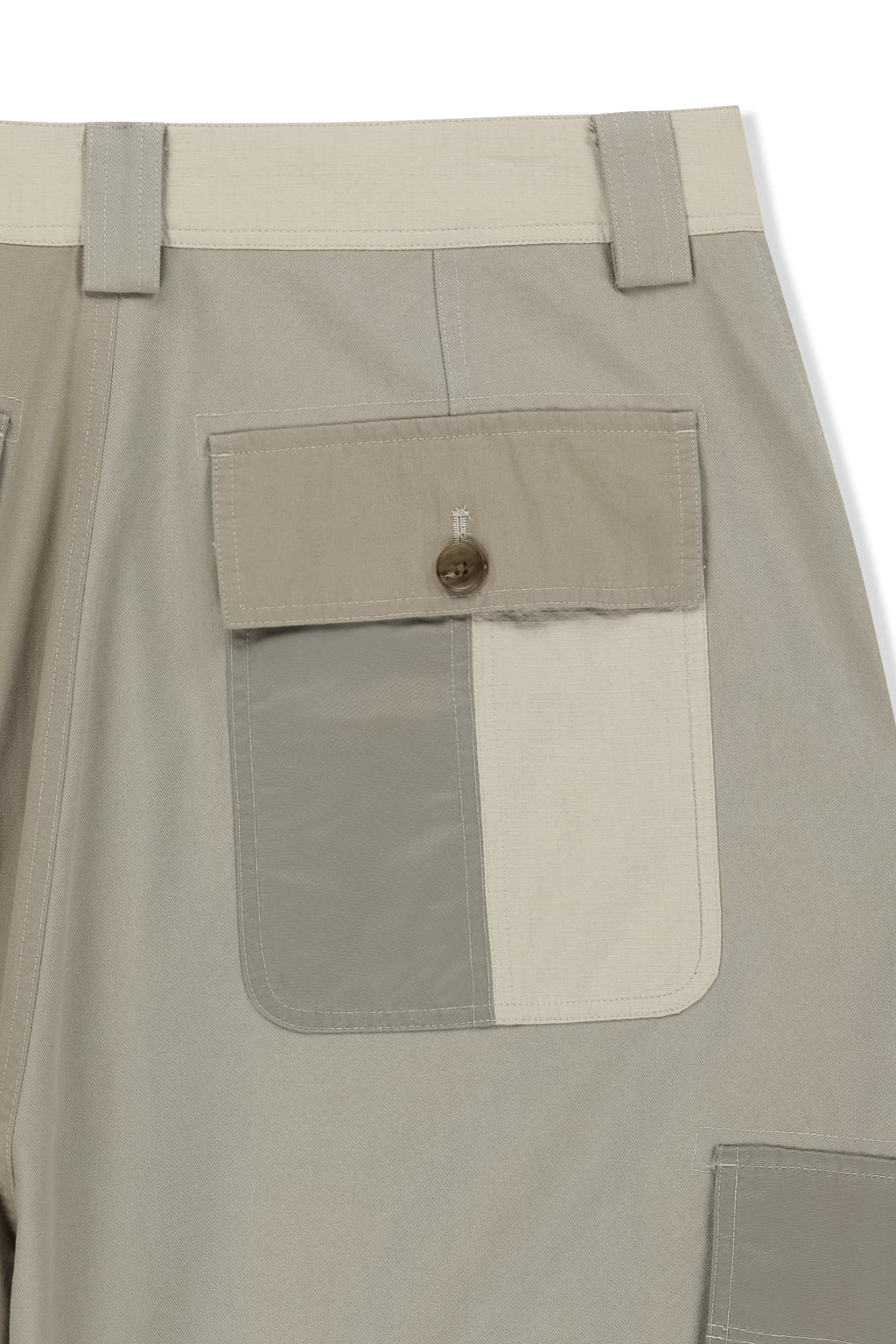 Matin Kim - Patchwork Cargo Bermuda Pants (Beige) product image 6 | TRAB K-Fashion Australia