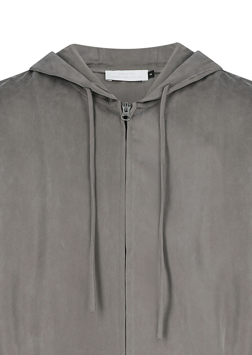 Amomento - Cupro Hood Zip Up Jumper (Grey) product image 4 | TRAB K-Fashion Australia