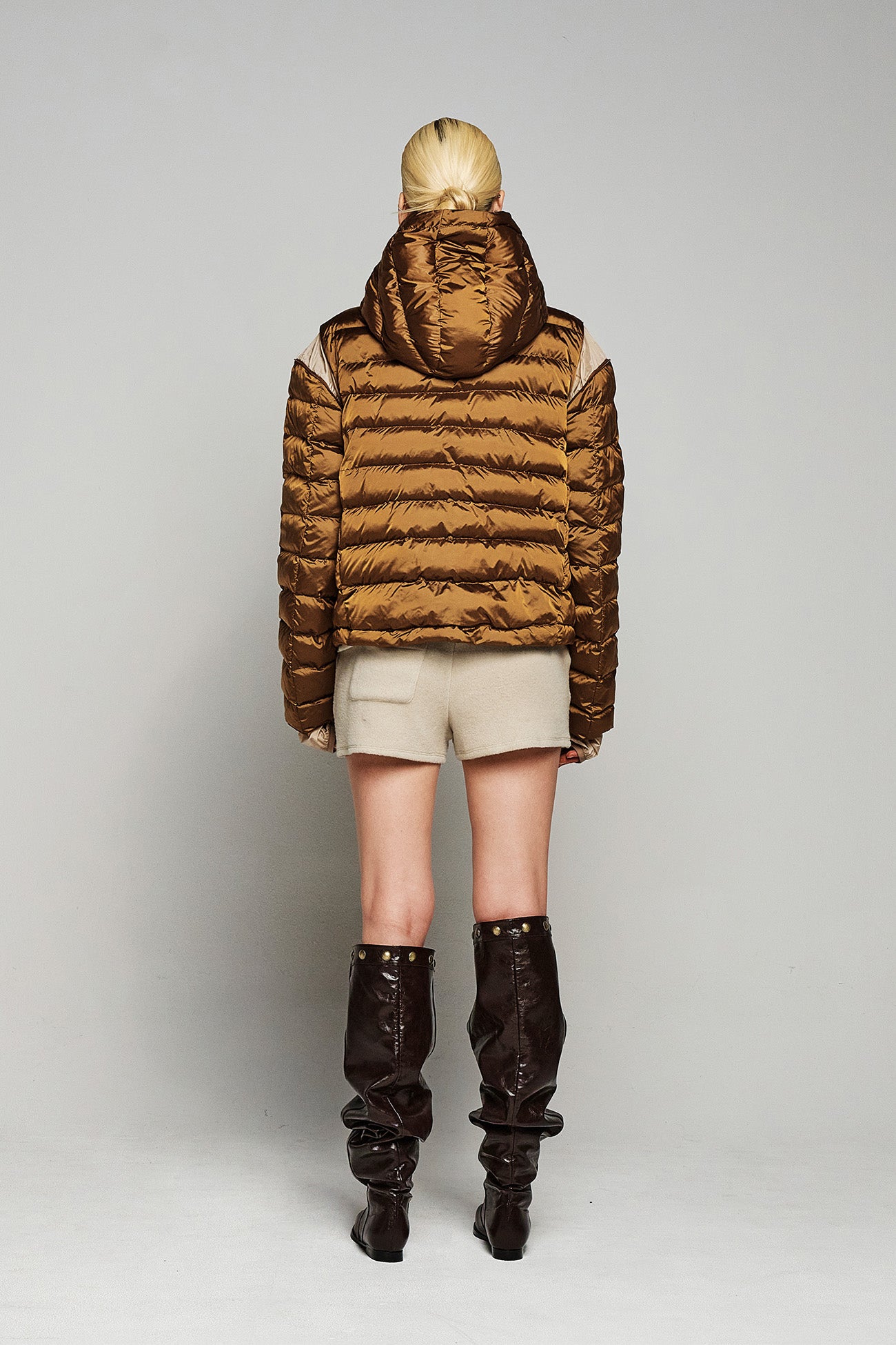 Deinet - Point Wellon Hooded Jacket (Dark Brown) product image 3 | TRAB K-Fashion Australia