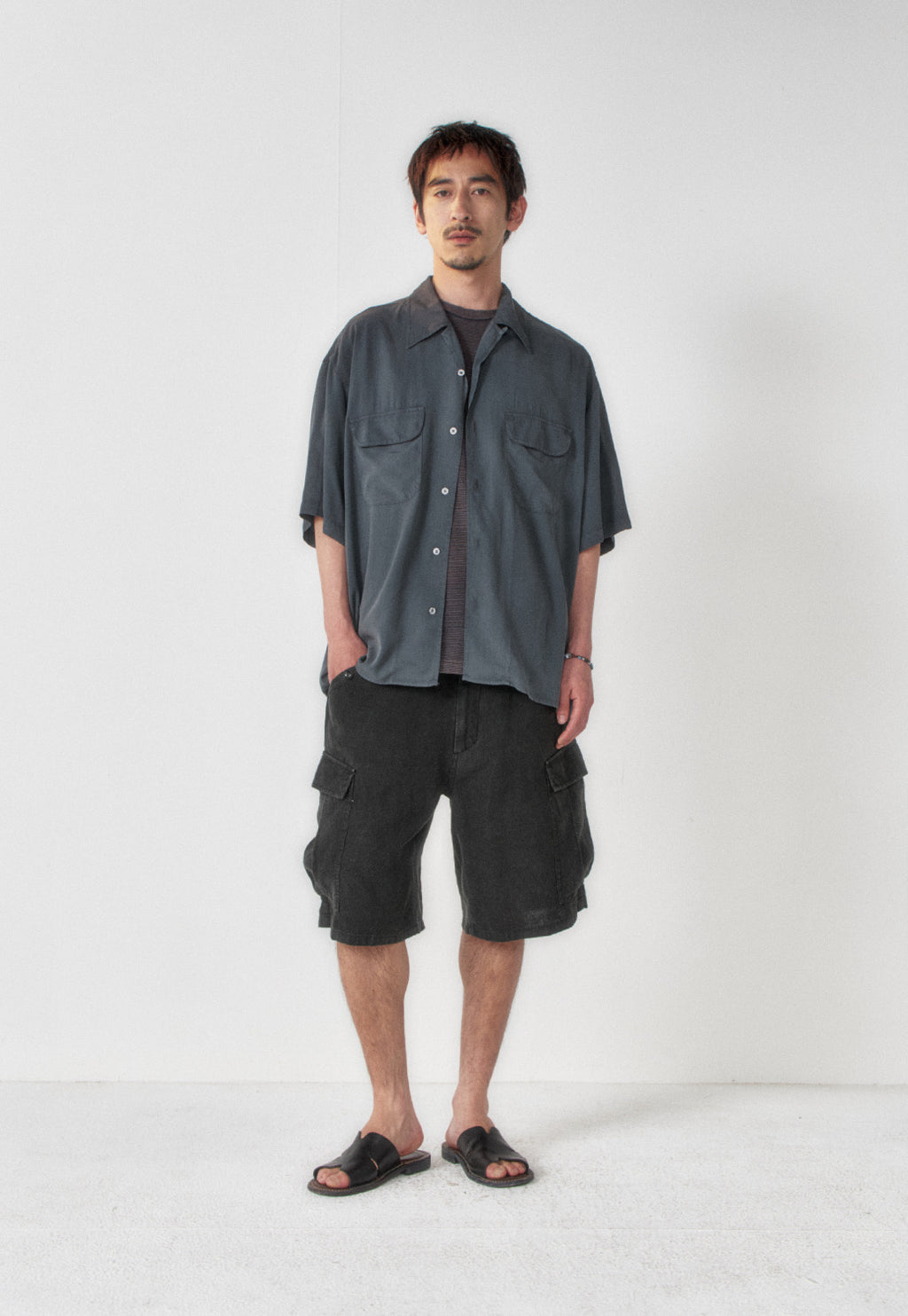 Art if acts - Tencel Two Pocket Half Shirt (Vintage Charcoal) product image 3 | TRAB K-Fashion Australia