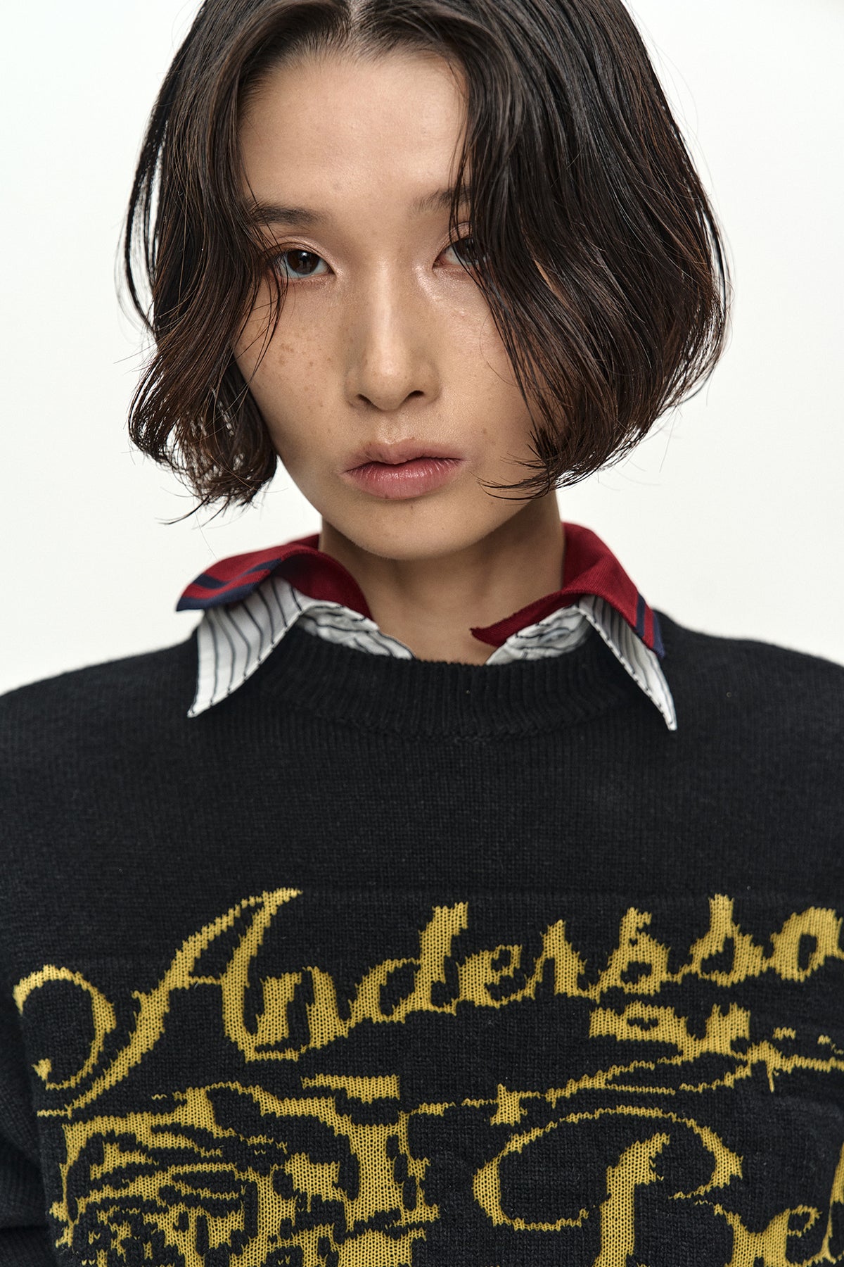 Andersson Bell - Unisex Cashmere Rose Crew-Neck Sweater (Black) product image 10 | TRAB K-Fashion Australia