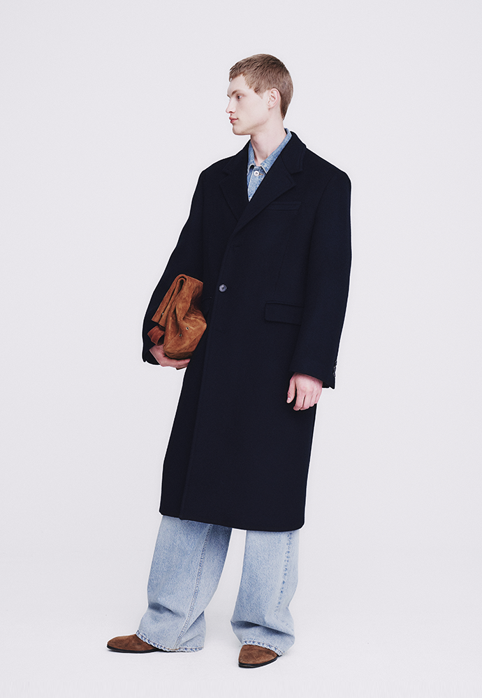 Tonywack - Cashmere Single-Breasted Tailored Wrap Coat (Dark Navy) product image 2 | TRAB K-Fashion Australia