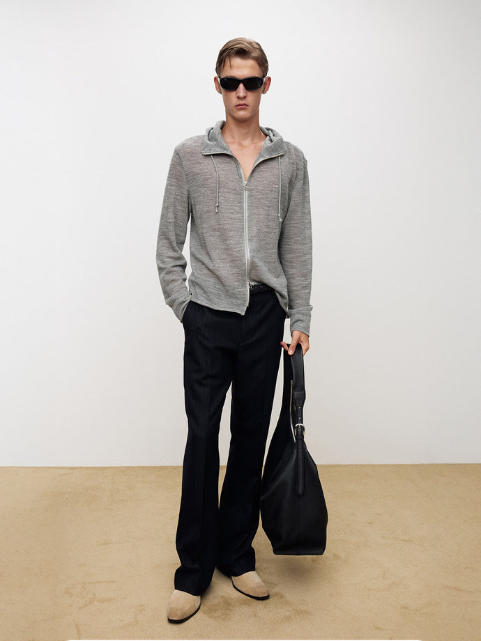 Tonywack - Light Wool Hooded Zip Jacket (Melange Grey) product image 1 | TRAB K-Fashion Australia