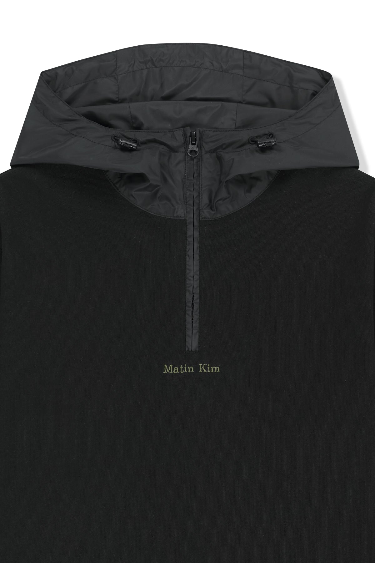 Matin Kim - Color Block Hoody Quarter Zip Up (Black) product image 3 | TRAB K-Fashion Australia