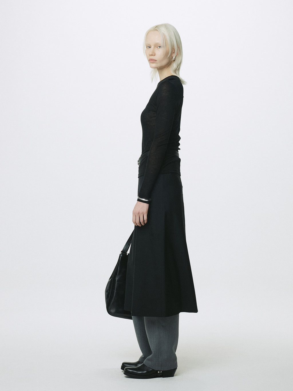 Tonywack - Wool Midi Skirt (Black) product image 2 | TRAB K-Fashion Australia