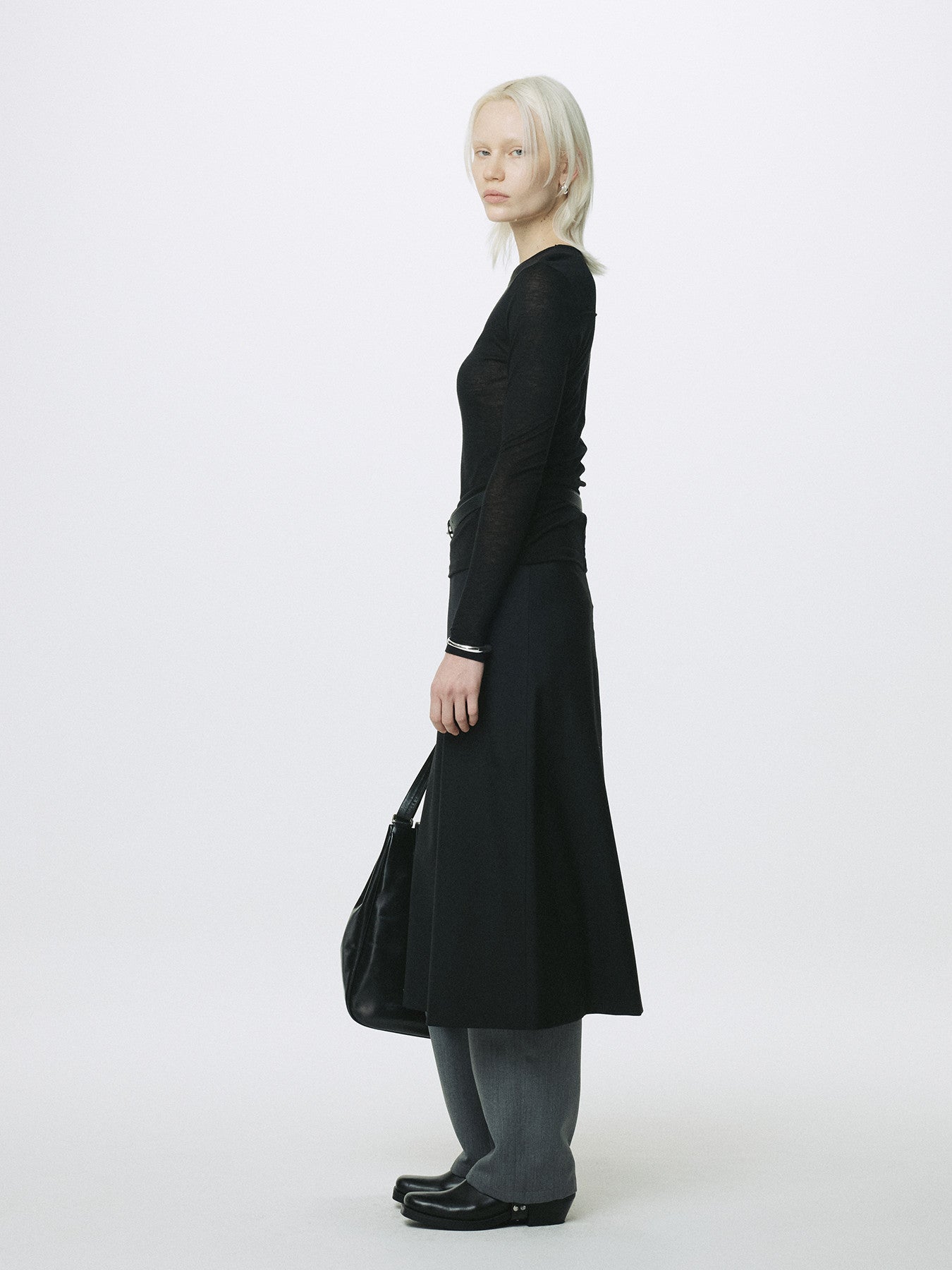 Tonywack - Wool Midi Skirt (Black) product image 2 | TRAB K-Fashion Australia