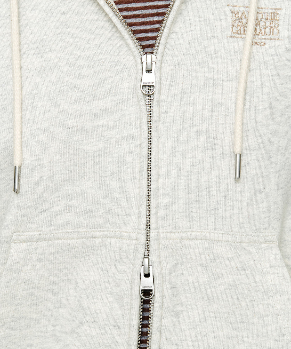 Marithe & Francois Girbaud - Small Classic Logo Hoodie Zipup (Oatmeal) product image 4 | TRAB K-Fashion Australia