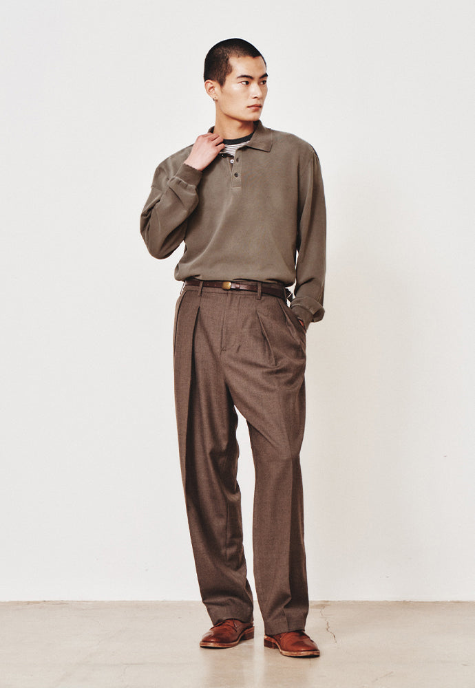 Art if acts - Damaged Pique Polo Shirt (Mud Brown) product image 3 | TRAB K-Fashion Australia