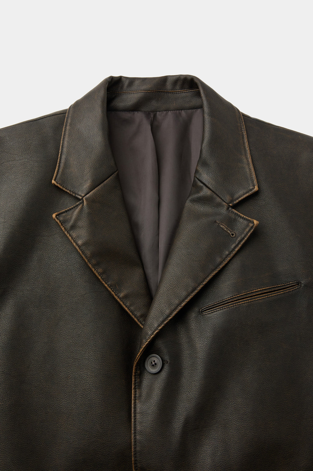 Coor - Washed Fake Leather Blazer (Washed Brown) product image 5 | TRAB K-Fashion Australia