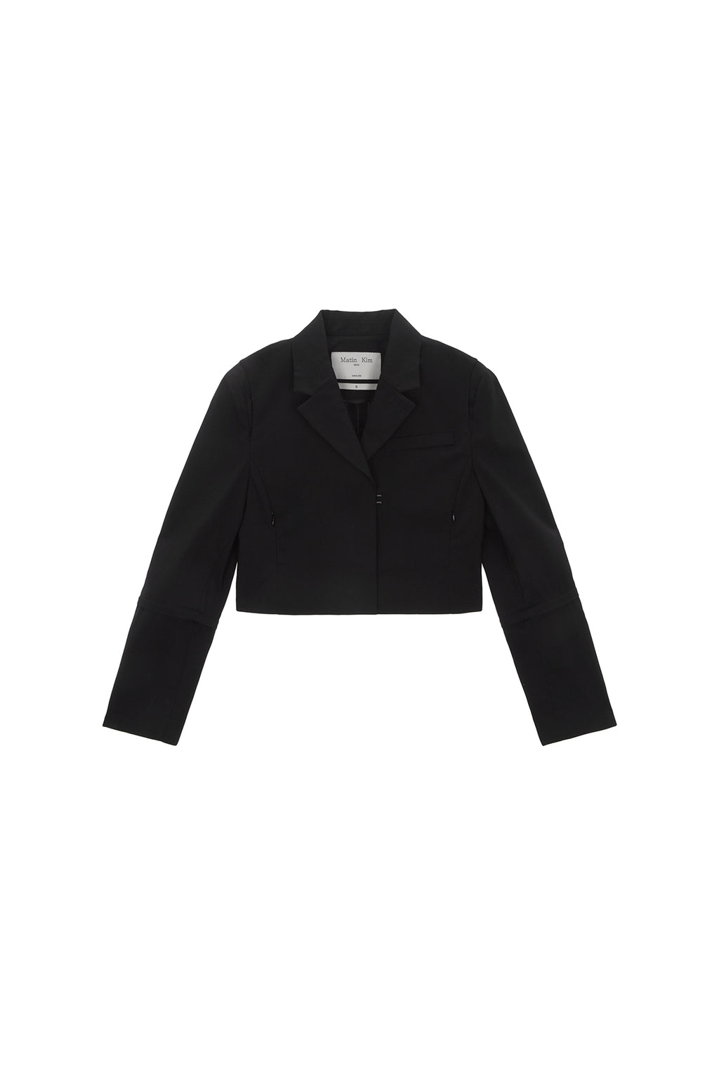 Matin Kim - Zipper Point Linen Crop Jacket (Black) product image 1 | TRAB K-Fashion Australia