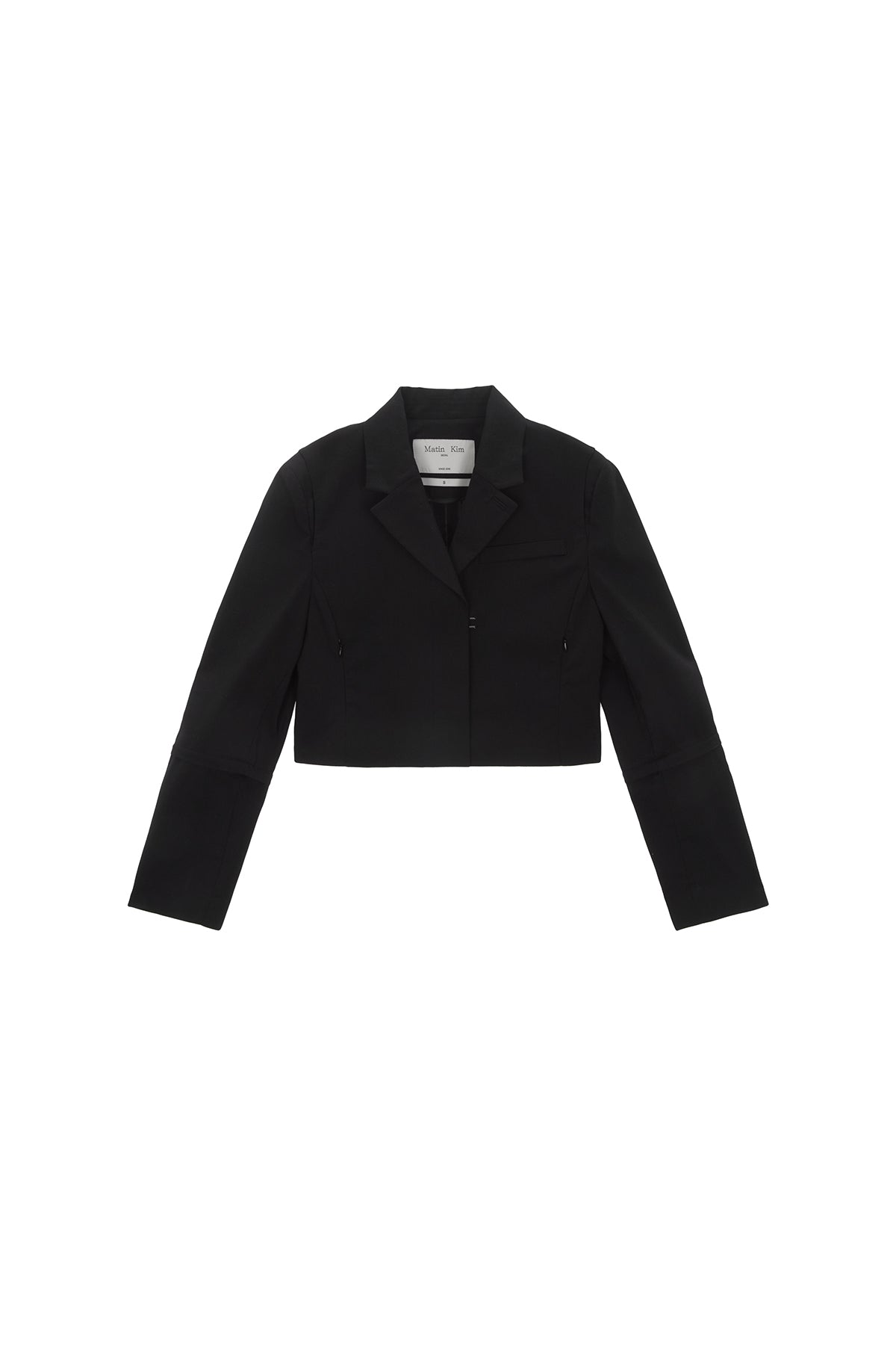 Matin Kim - Zipper Point Linen Crop Jacket (Black) product image 1 | TRAB K-Fashion Australia