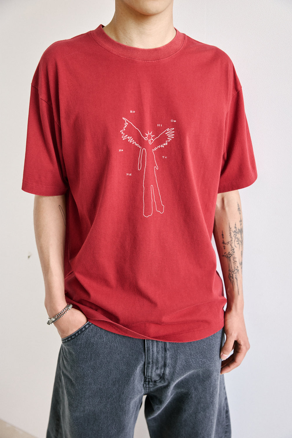 Hatchingroom - Angel Flash Man Tee 1/2 Bleached (Red) product image 7 | TRAB K-Fashion Australia