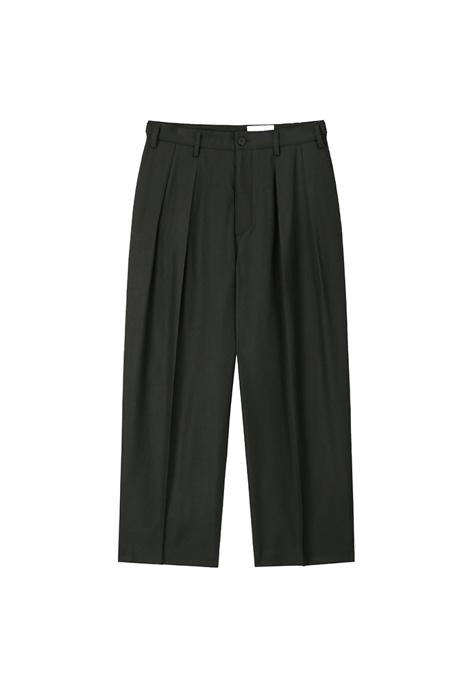 Art if acts - Reverse Wool Two Tuck Pants (Olive Charcoal) product image 6 | TRAB K-Fashion Australia