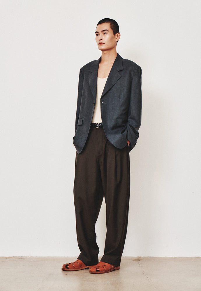 Art if acts - Wool Side Two Tuck Pants (Khaki) product image 2 | TRAB K-Fashion Australia