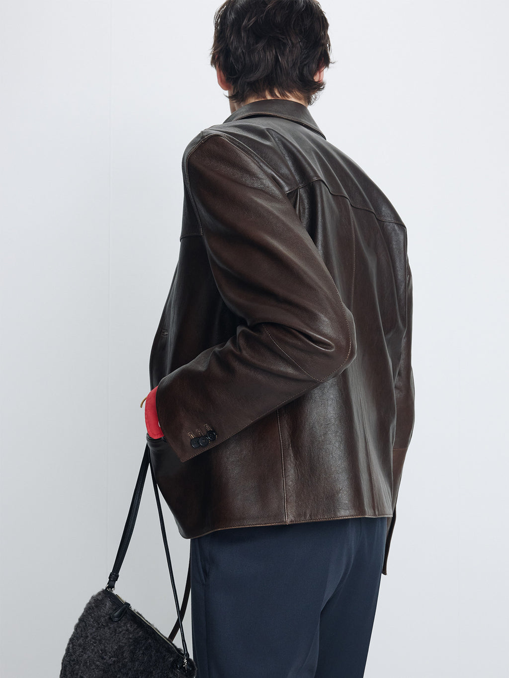 Tonywack - Vegetable Lamb Leather Chore Jacket (Faded Brown) product image 5 | TRAB K-Fashion Australia