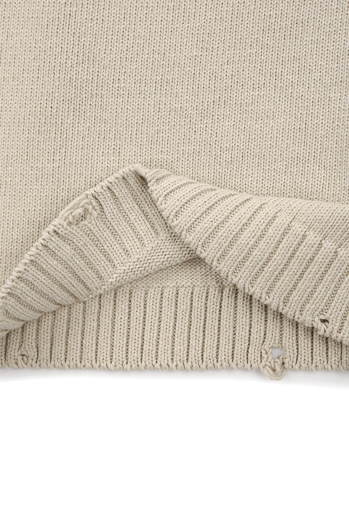 Tonywack - Raglan Rollneck Distressed Sweater (Clay Beige) product image 10 | TRAB K-Fashion Australia