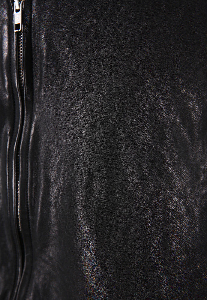 Art if acts - Washed Leather Hooded Zip-up Jacket (Black) product image 10 | TRAB K-Fashion Australia