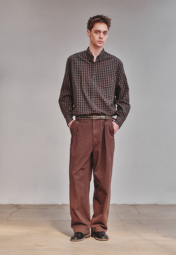 Art if acts - Gingham Check Oxford Shirt (Vintage Wood) product image 2 | TRAB K-Fashion Australia