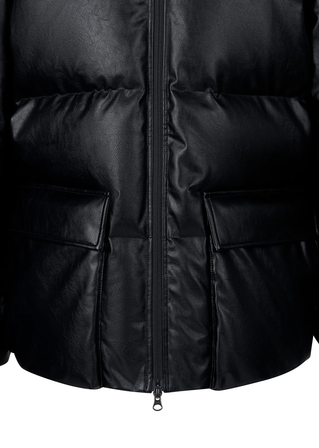 Amomento - [Pre-Order] synthetic leather mid puffer (Black) product image 15 | TRAB K-Fashion Australia