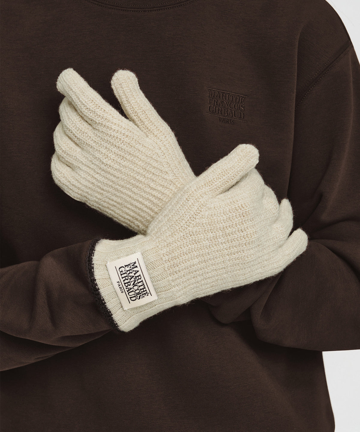 Marithe & Francois Girbaud - Classic Logo Knit Glove (Light Beige) product image 6 | TRAB K-Fashion Australia