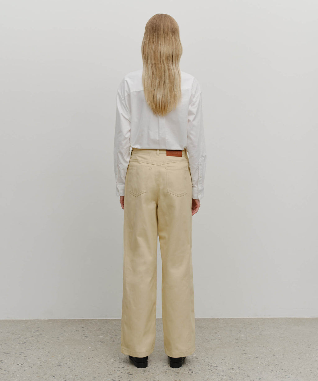 Marithe & Francois Girbaud - Cotton Curved Line Pants (Beige) product image 5 | TRAB K-Fashion Australia
