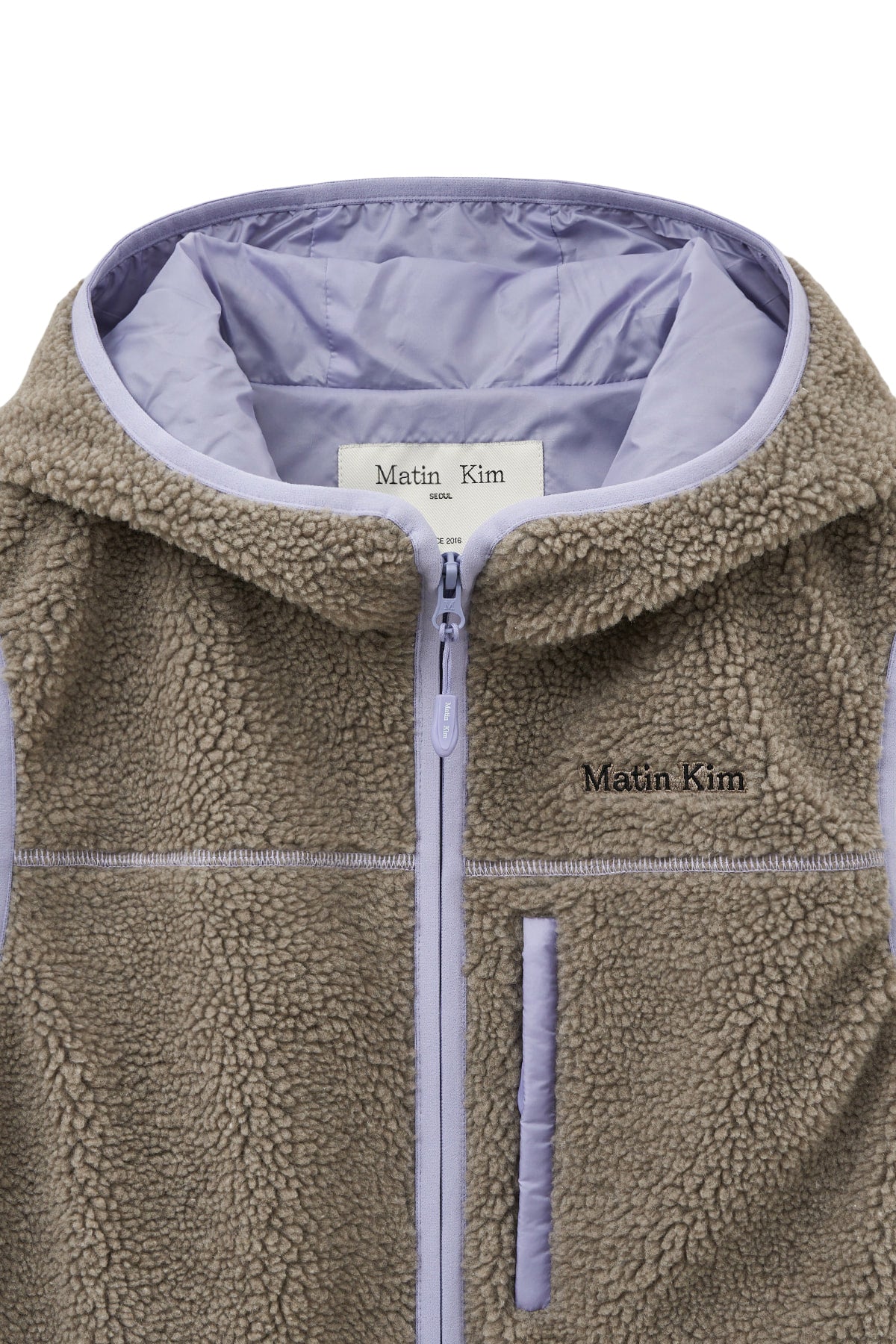 Matin Kim - Fleece Hoody Vest (Grey) product image 4 | TRAB K-Fashion Australia