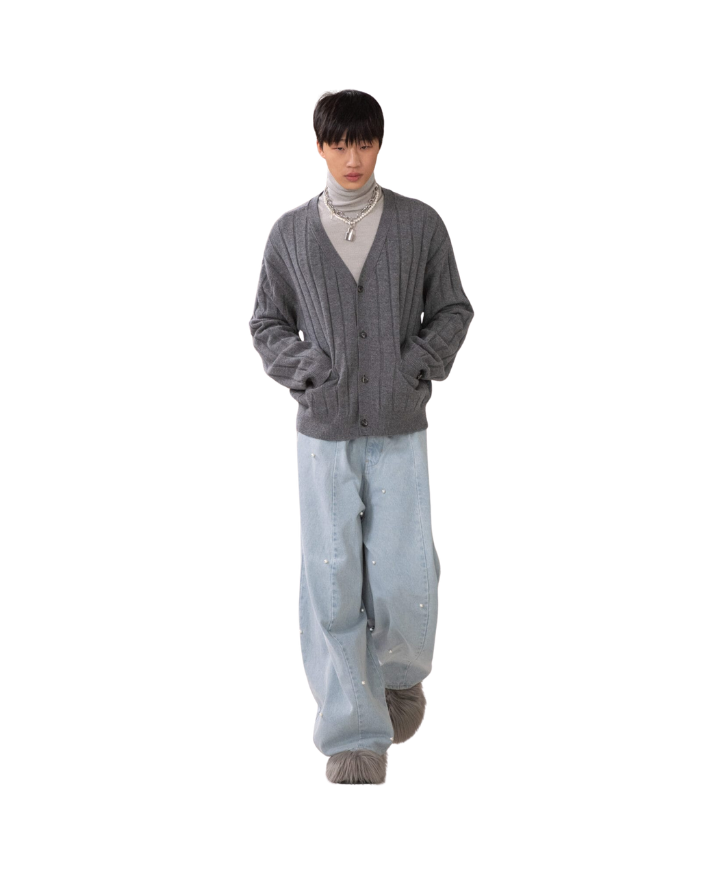Kimhe Kim - Turtle Neck Sweater (Light Melange Grey) product image 1 | TRAB K-Fashion Australia