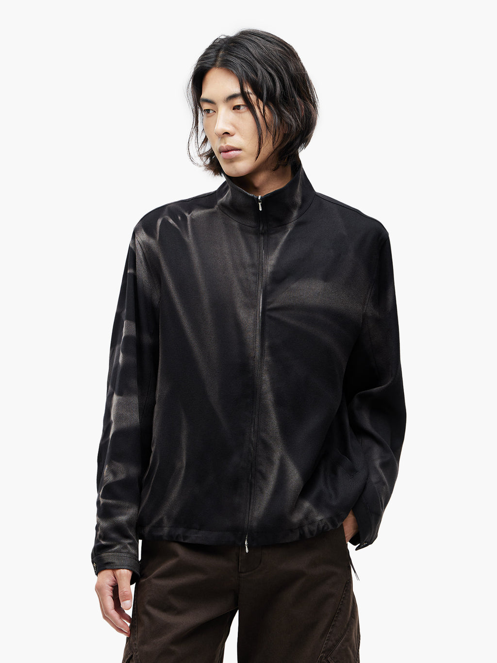 Jiyong Kim - Sun-Bleached Zip-Up Jacket (Black) product image 2 | TRAB K-Fashion Australia