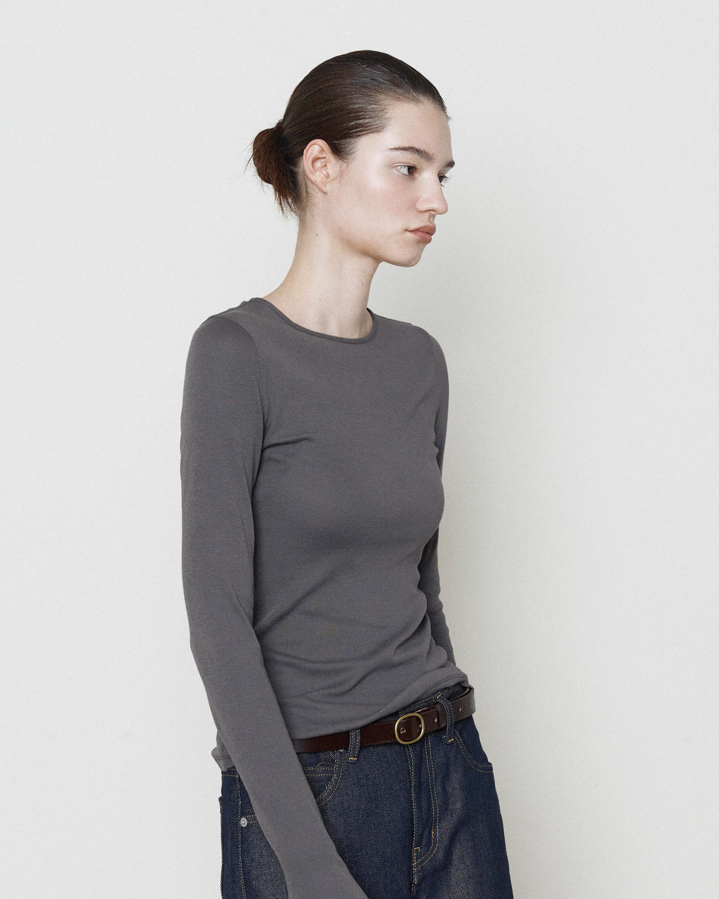 Brownyard - Ribbed Long Sleeve (Dark Grey) product image 2 | TRAB K-Fashion Australia