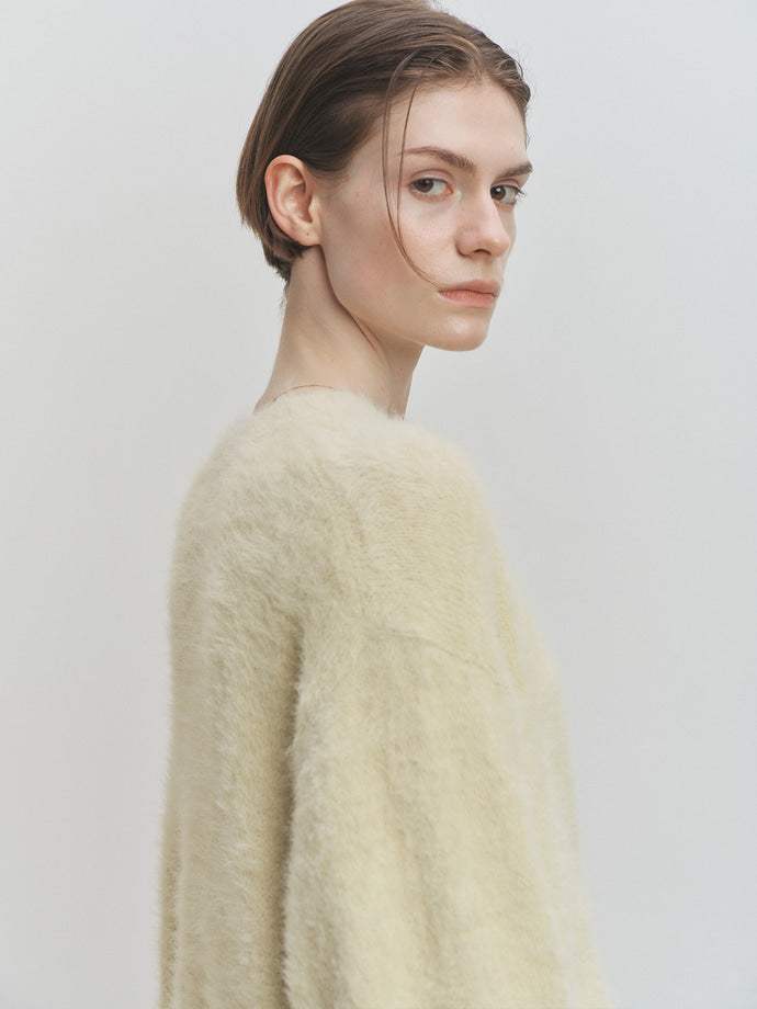 Tonywack - Faux Fur Crew-Neck Top (Ivory) product image 5 | TRAB K-Fashion Australia