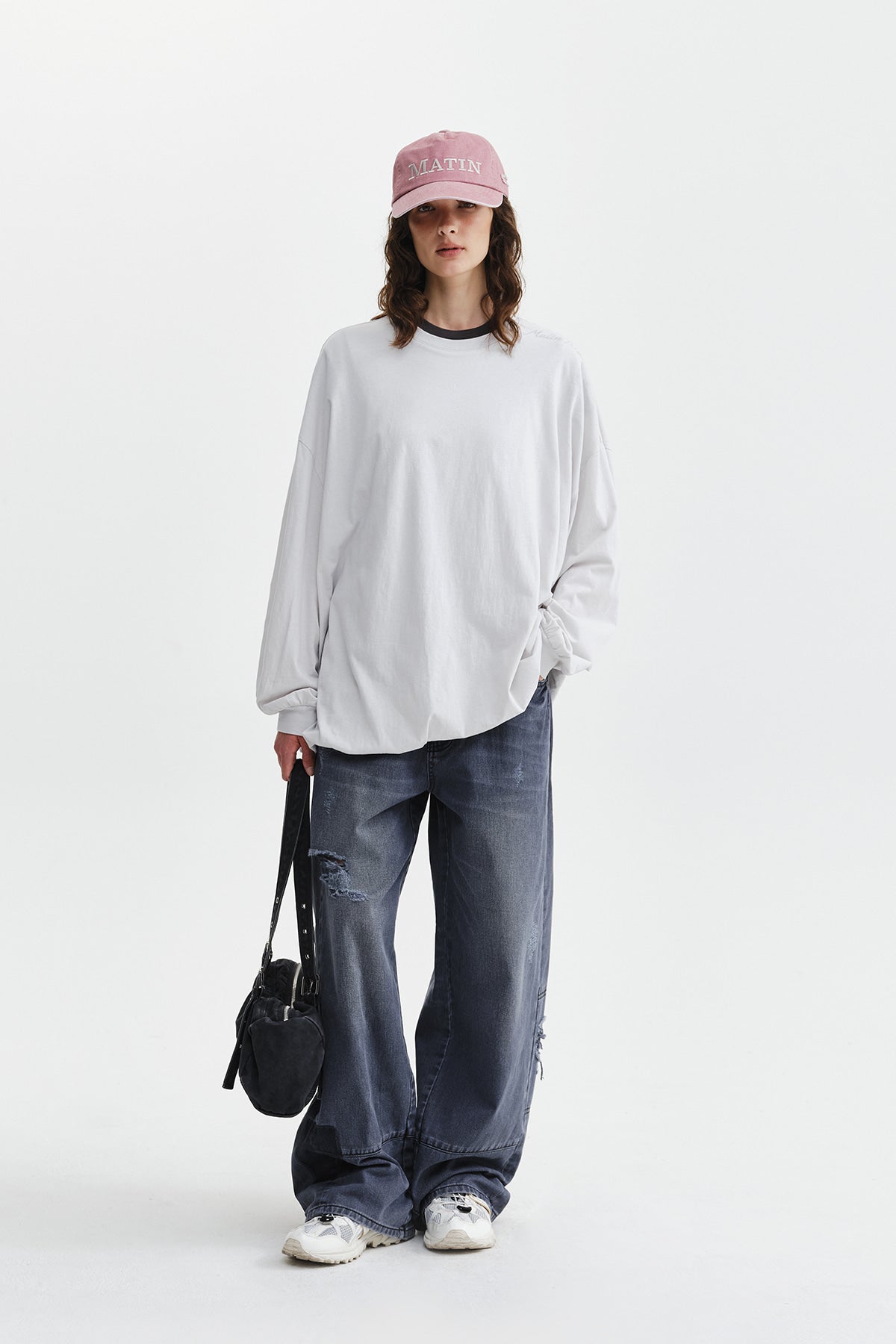 Matin Kim - Blouson Hem Overfit Top (Light Grey) product image 9 | TRAB K-Fashion Australia
