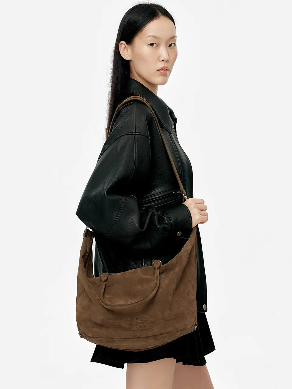 Marge Sherwood - Dumpling Tote (Cappuccino Suede) product image 2 | TRAB K-Fashion Australia