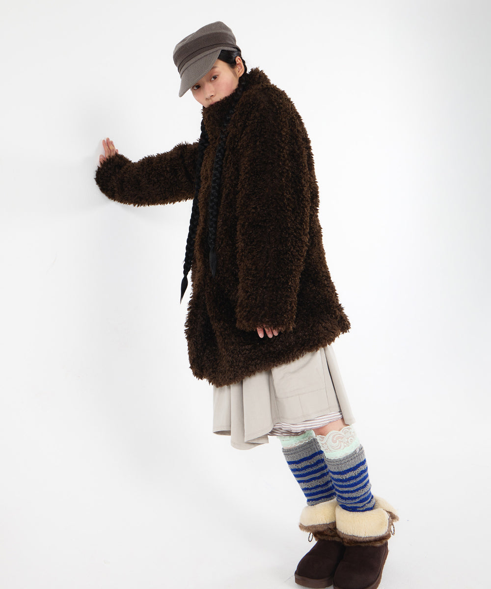 Coyseio - Soft Fur Coat (Dark Brown) product image 4 | TRAB K-Fashion Australia