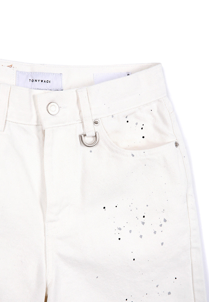 Tonywack - Core Painting Denim Shorts (Ecru) product image 2 | TRAB K-Fashion Australia