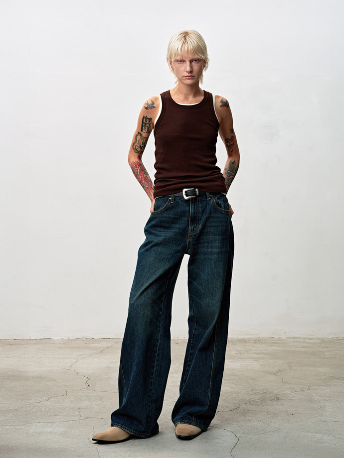 Tonywack - Oversized Wide-Leg Denim Jeans (Washed Mid Blue) product image 4 | TRAB K-Fashion Australia