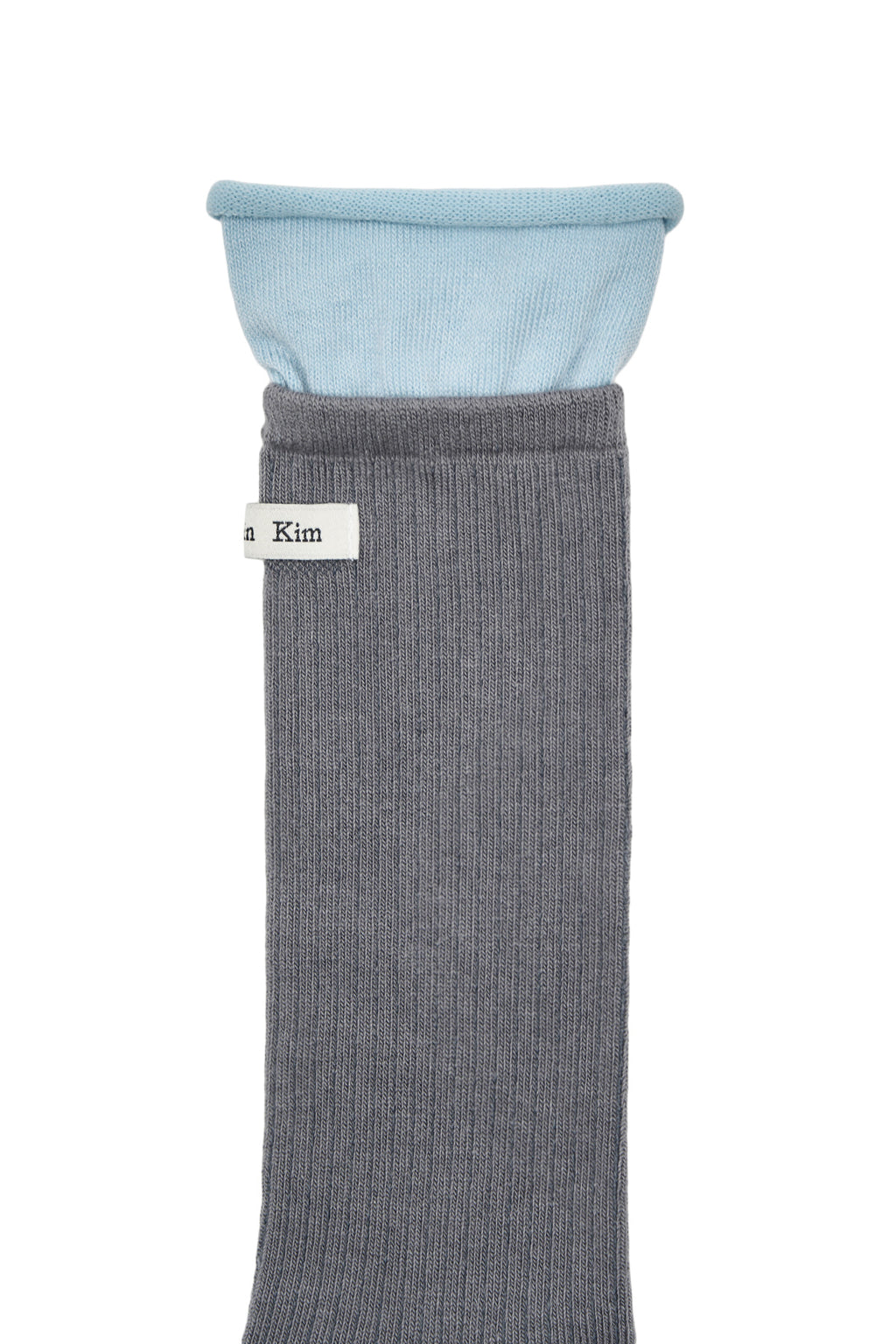 Matin Kim - Two Tone Layered Socks (Charcoal) product image 3 | TRAB K-Fashion Australia