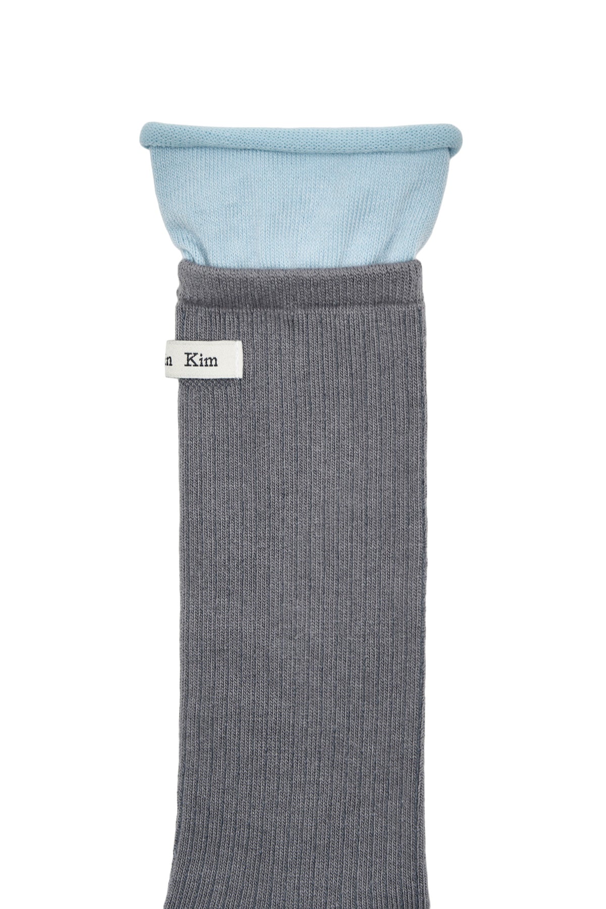 Matin Kim - Two Tone Layered Socks (Charcoal) product image 3 | TRAB K-Fashion Australia