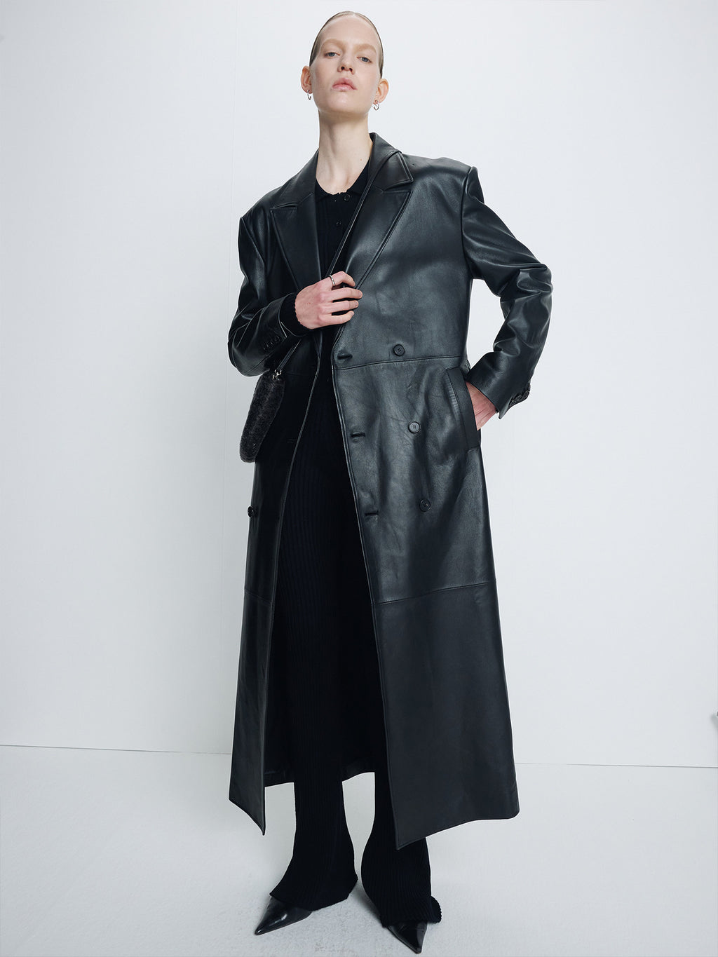 Tonywack - Nappa Leather Double-Breasted Coat (Black) product image 8 | TRAB K-Fashion Australia