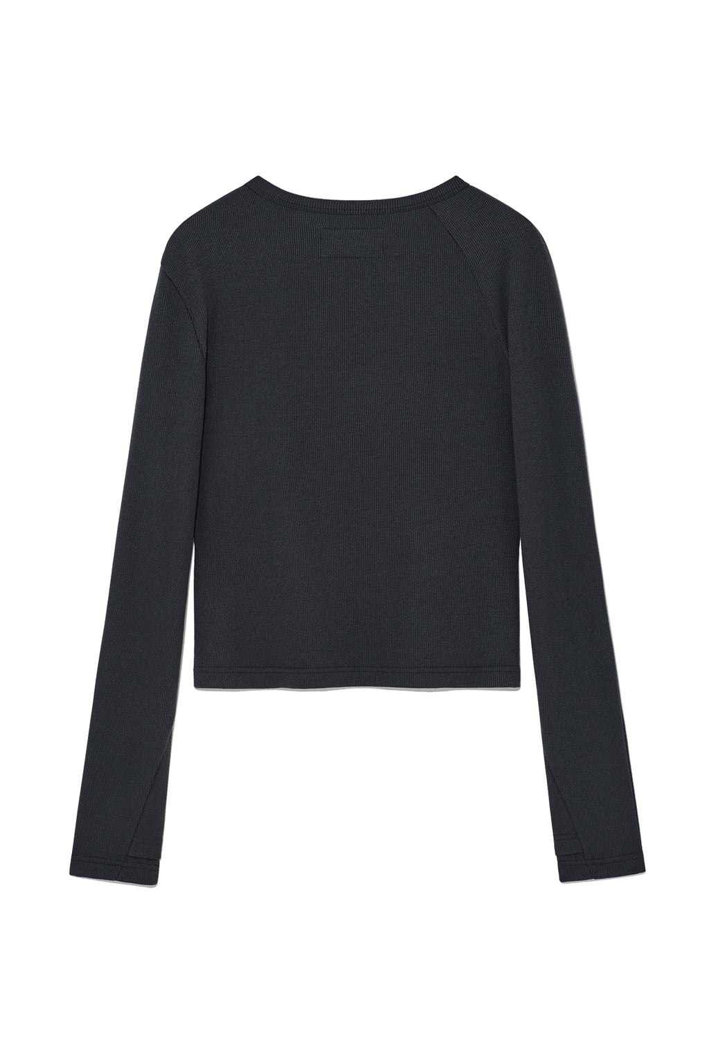 Matin Kim - Finger Hole Logo Printing Top (Charcoal) product image 2 | TRAB K-Fashion Australia