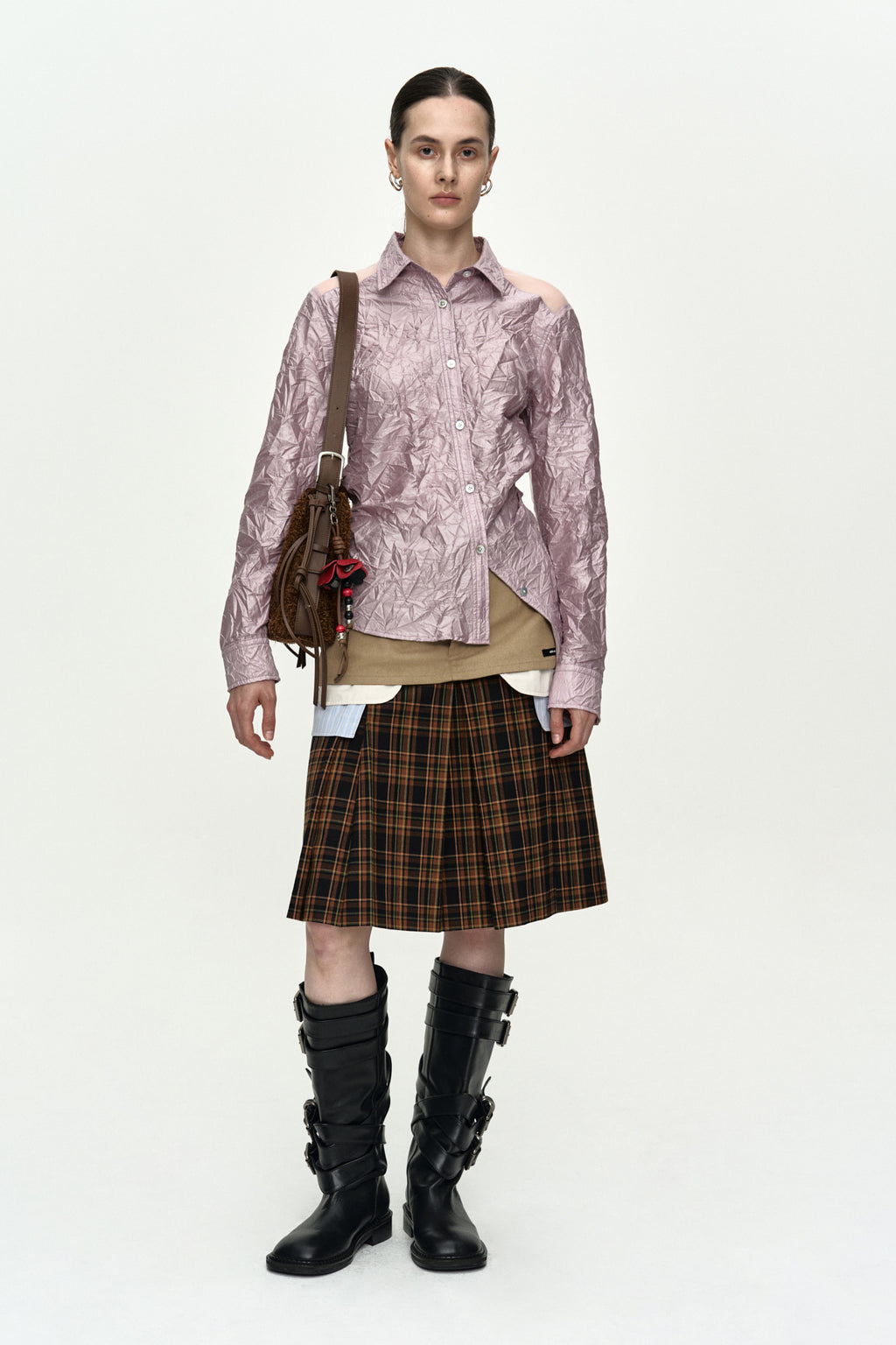 Andersson Bell - Double Layered Pleats Skirt (Brown) product image 10 | TRAB K-Fashion Australia