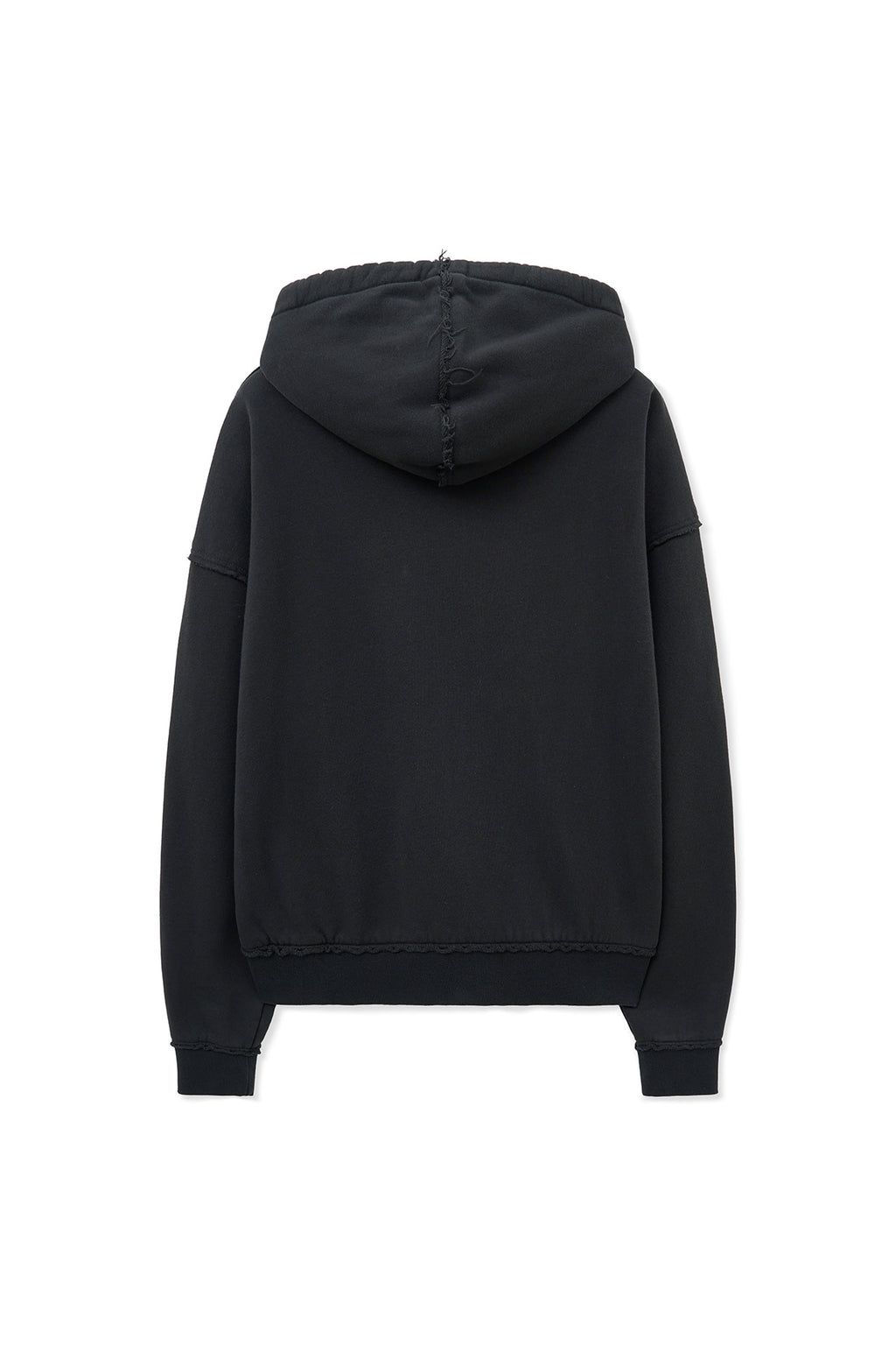 Matin Kim - Raw Cut Applique Hoody Zip Up (Charcoal) product image 3 | TRAB K-Fashion Australia