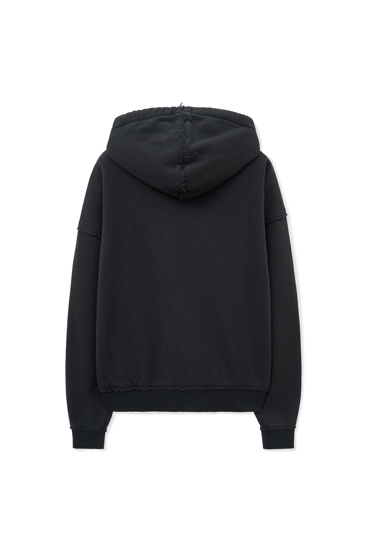 Matin Kim - Raw Cut Applique Hoody Zip Up (Charcoal) product image 3 | TRAB K-Fashion Australia
