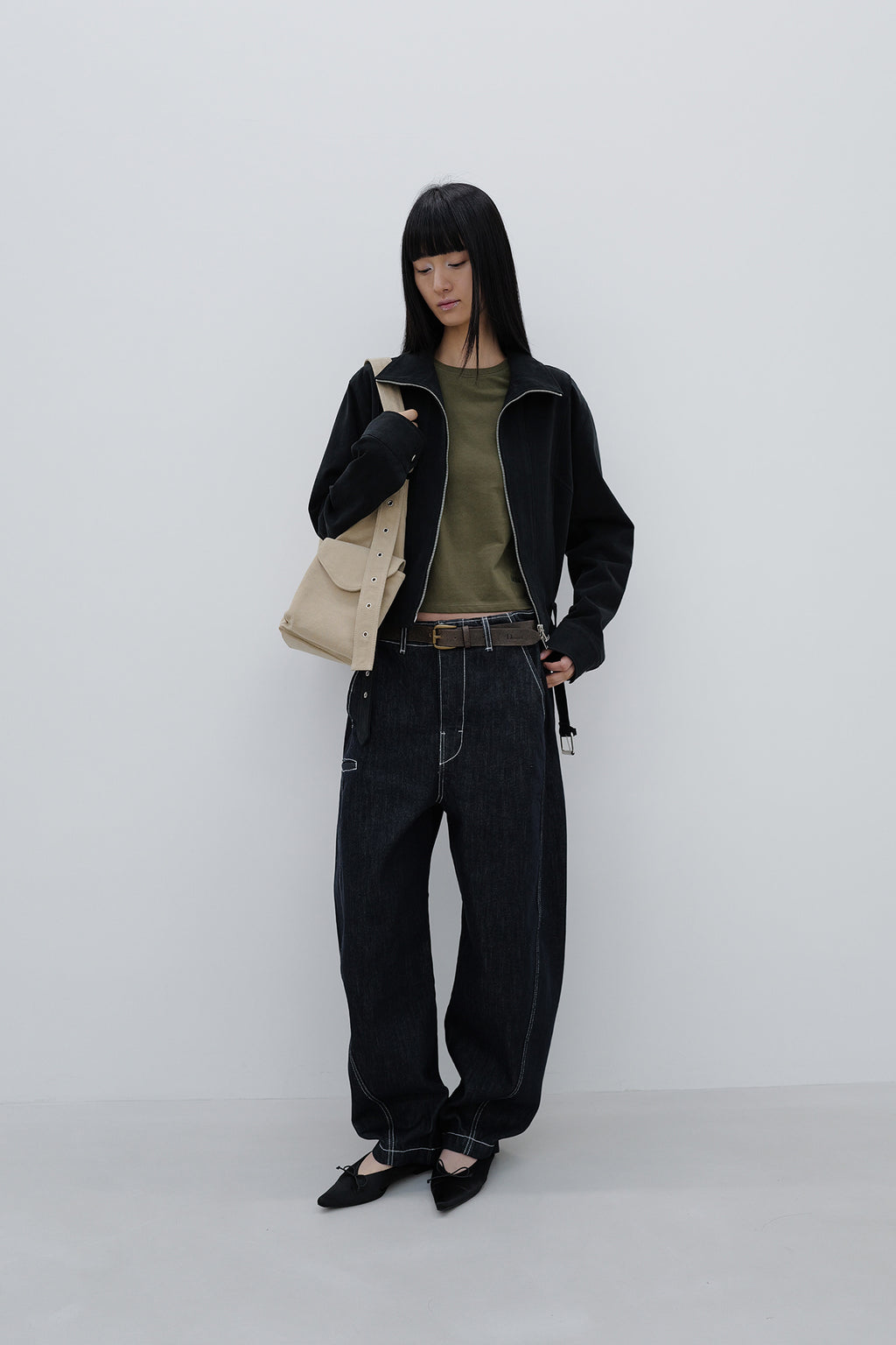 Deinet - Deinet Belted Cotton Jacket (Black) product image 5 | TRAB K-Fashion Australia