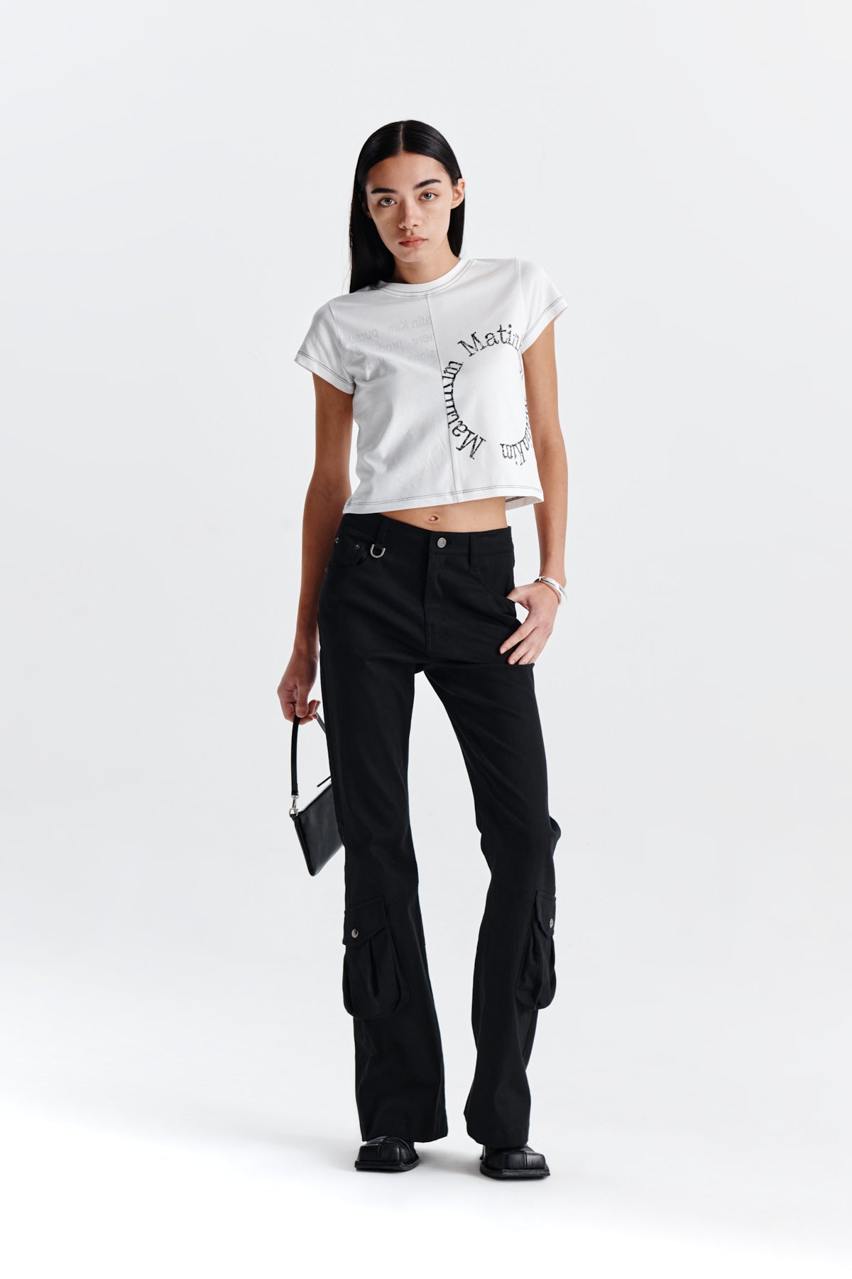 Matin Kim - Print Mixed Crop Top (White) product image 8 | TRAB K-Fashion Australia