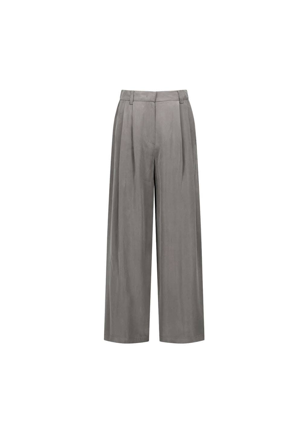 Amomento - Women's Cupro Two Tuck Wide Pants (Grey) product image 5 | TRAB K-Fashion Australia