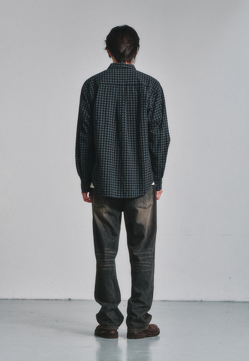 Art if acts - Gingham Check Oxford Shirt (Grey/Black) product image 4 | TRAB K-Fashion Australia